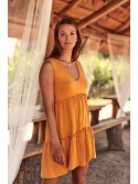 Oversized sleeveless dress, mustard FG585 - Online store - Boutique